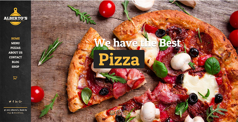 Albertos themes wordpress creer site web pizzeria restaurant boulangerie vendre pizza
