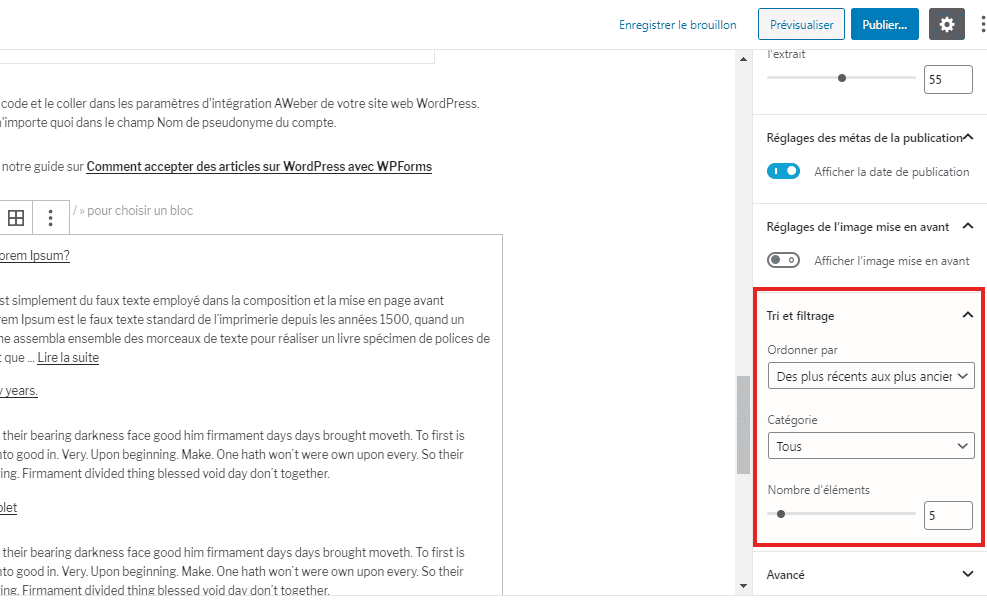 Comment afficher articles récents WordPress blogpascher 3