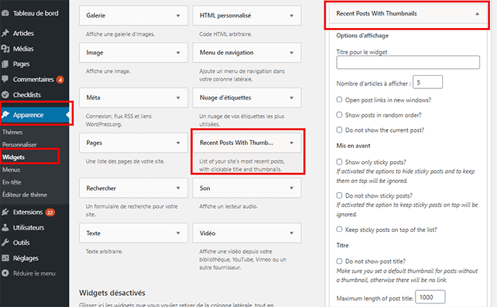 Comment afficher articles récents WordPress blogpascher 7