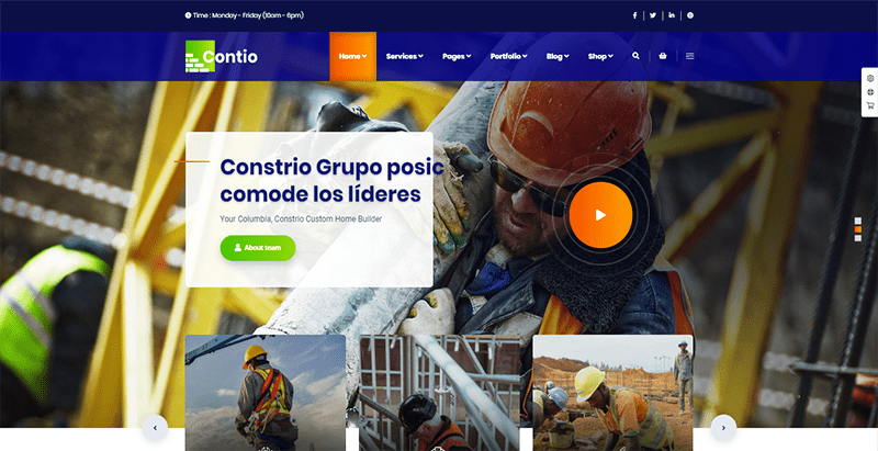 موضوع كونتيو وورد إنشاء موقع شركة بناء