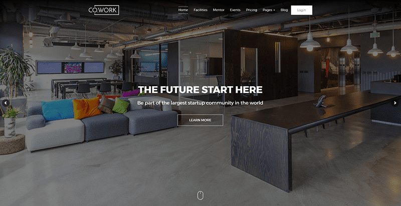 Cowork themes wordpress creer site web entreprise coworking bureaux partagés