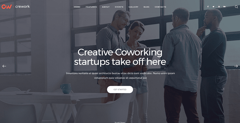 قوالب WordPress لإنشاء موقع ويب خاص بالعمل الجماعي - Crework