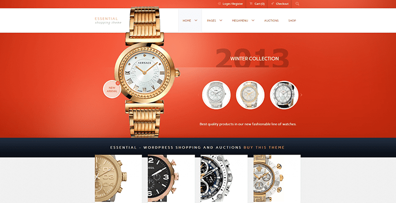 Essential themes wordpress creer site web vente encheres ecommerce