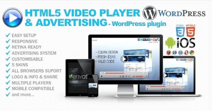 Html5 video player advertising wp plugin