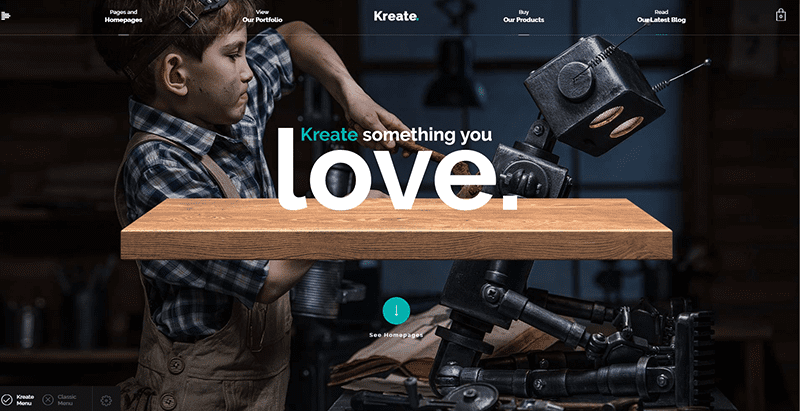 Kreate themes wordpress creer site web agence creative architecte entreprise thèmes WordPress pour créer un site Web d'agence créative - Kreate