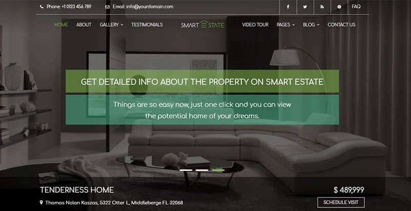 Smartestate themes wordpress creer site web vente biens immobiliers appartement studio villa