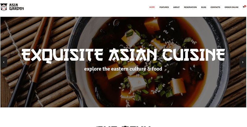 Asia garden themes wordpress creer site web restaurant bistrot boulangerie