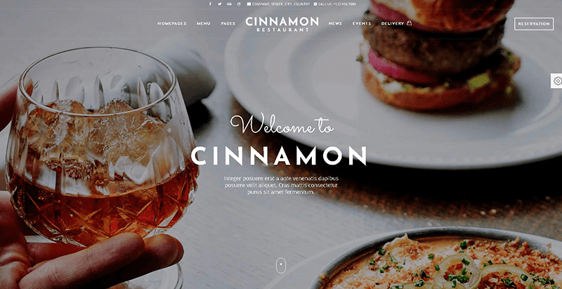 Cinnamon themes wordpress creer site web restaurant café boulangerie resto