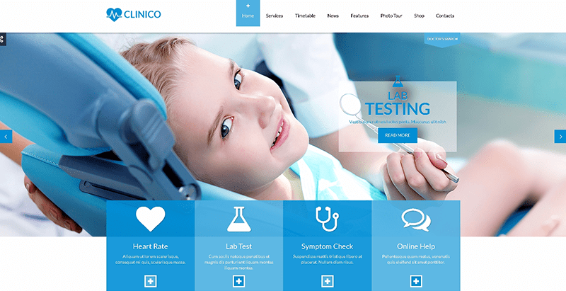 Clinico themes wordpress creer site web clinique sante hopital