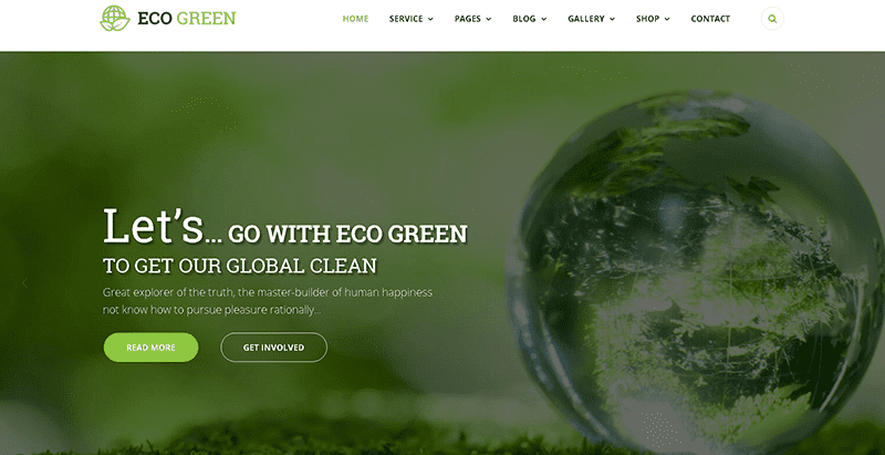 Ecogreen themes wordpress creer site web organisation ecologique environnement ecosysteme Ecogreen meilleurs thèmes WordPress d'organisation écologique