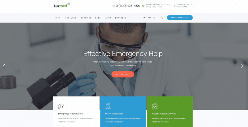 Luxmed themes wordpress creer site web clinique sante hopital