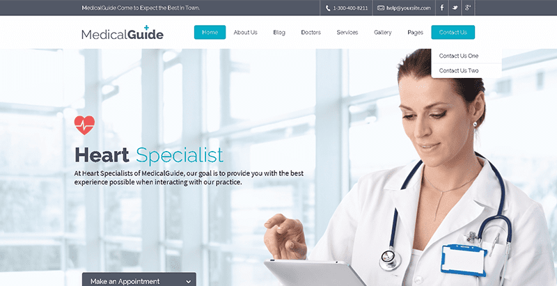 Medical guide themes wordpress creer site web clinique sante hopital