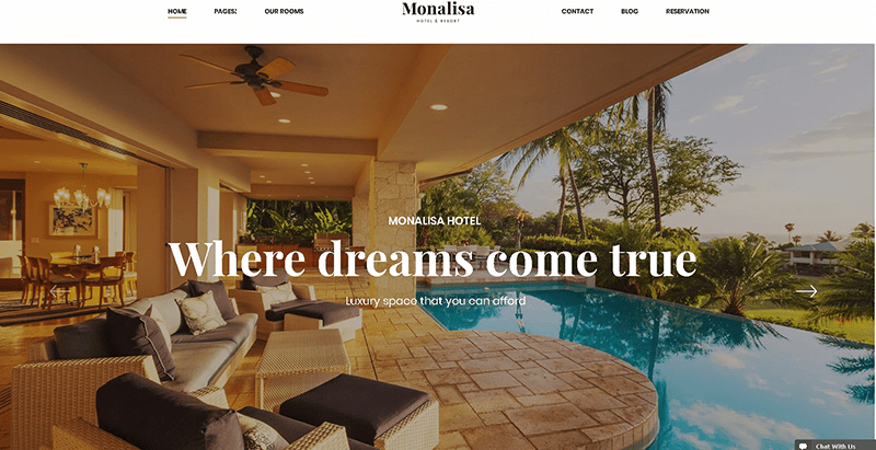 Monalisa themes wordpress creer site web hotel motel auberge Monalisa themes wordpress creer site web hotel motel auberge