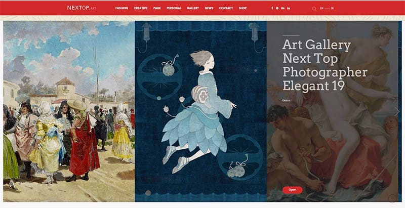 Nextop themes wordpress site web photographe artiste