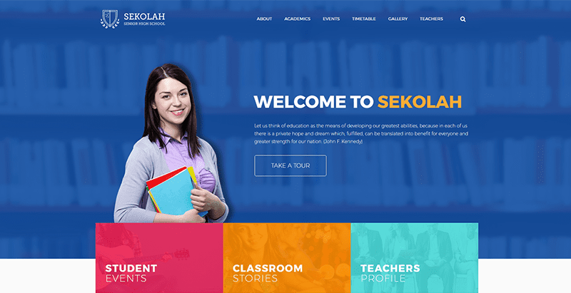 Sekolah - meilleurs thèmes WordPress de LMS pour créer un site web d'e-learning