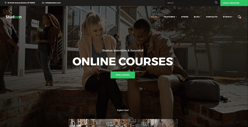 Studeon - meilleurs thèmes WordPress de LMS pour créer un site web d'e-learning