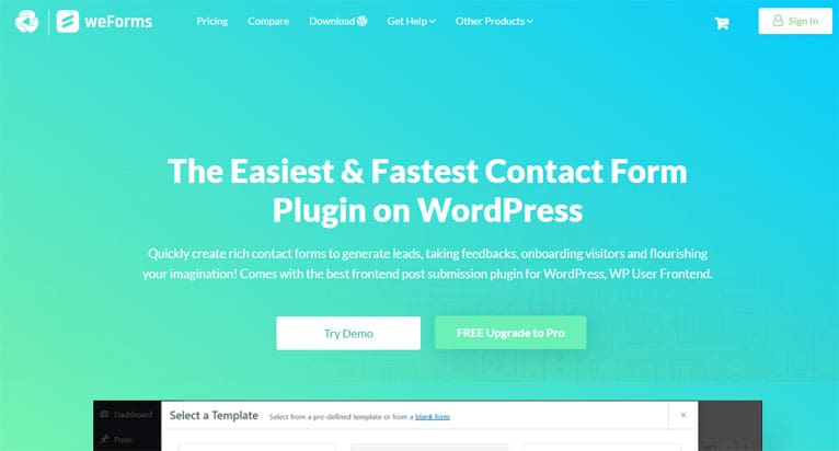 إنشاء النموذج مع WeForms