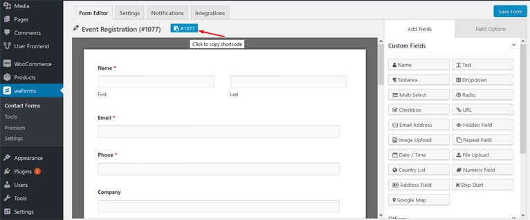 Publier un formulaire weforms publier un formulaire weforms.jpg