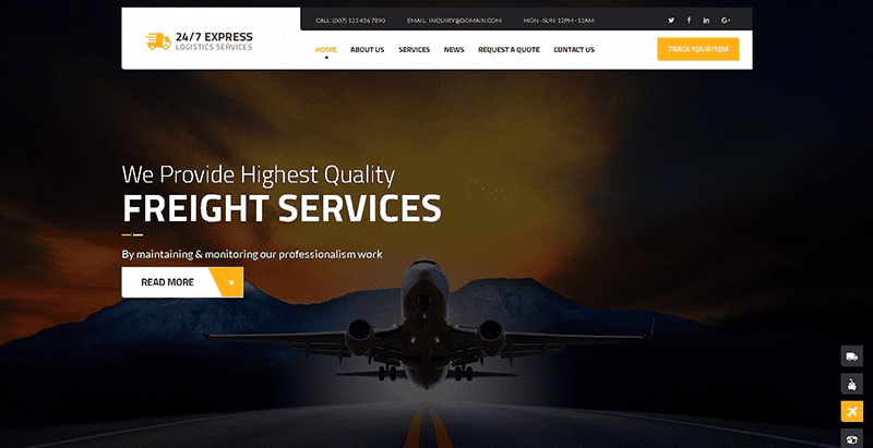 24 7 експресни теми wordpress създаване на уебсайт компания логистика транспорт