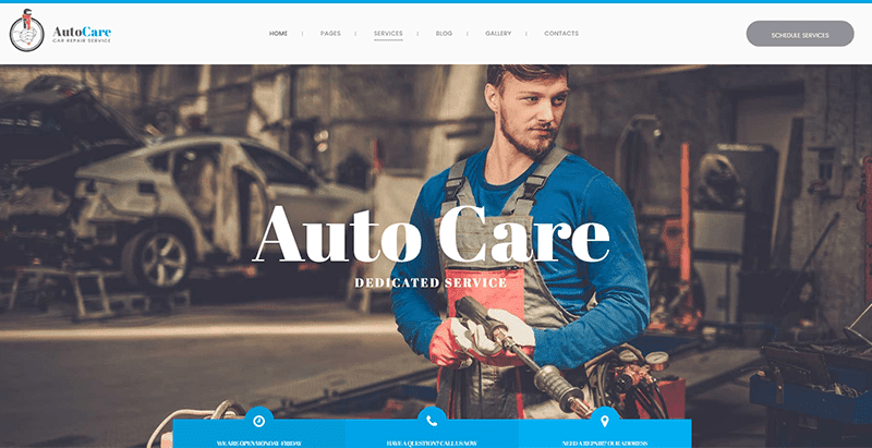 مواضيع Autocare WordPress إنشاء موقع لبيع السيارات المرآب