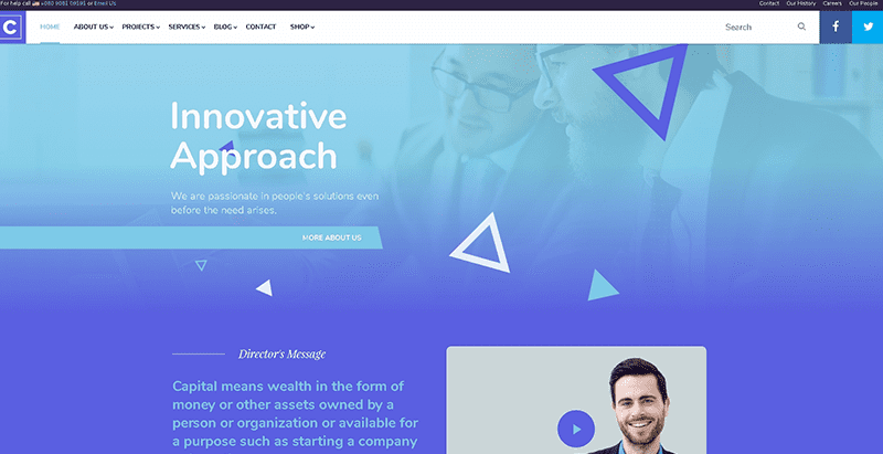 Capital themes wordpress creer site web entreprise financiere finances audit conseils financiers