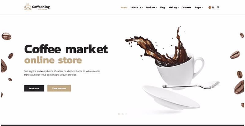 Coffee king themes wordpress creer site web restaurant café boulangerie