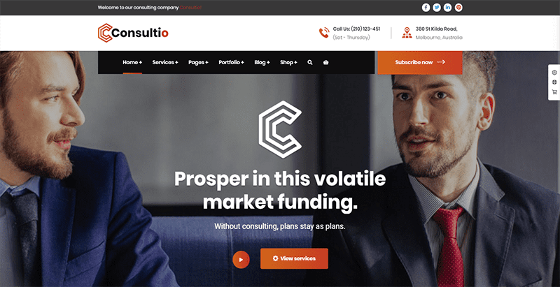 Consultio theme wordpress creer site web entreprise finance