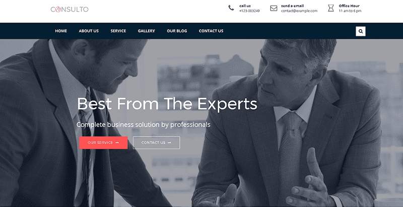 Consulto themes wordpress creer site web entreprise financiere finances audit conseils financiers