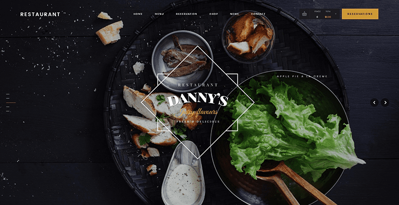 Dannys restaurant themes wordpress creer site web restaurant café bar boulangerie