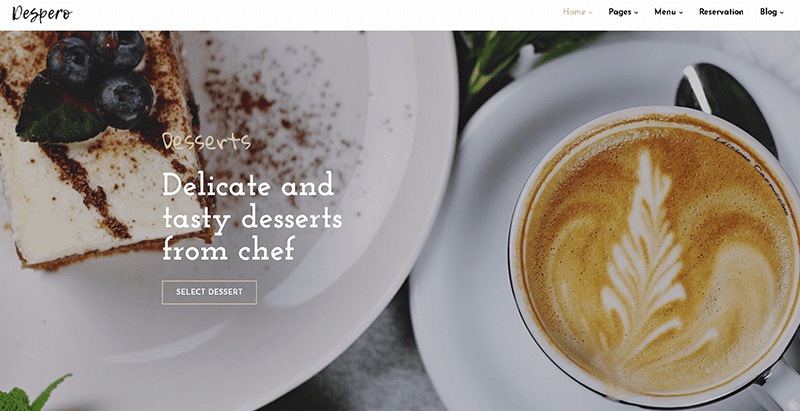 Despero themes wordpress creer site web restaurant café bar boulangerie Despero meilleurs thèmes WordPress pour créer un site web de restaurant
