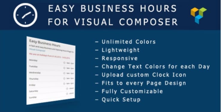 Easy business hours addon for visual composer Easy business hours addon for visual composer