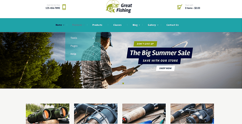 Fishing hunting themes wordpress creer entreprise club peche