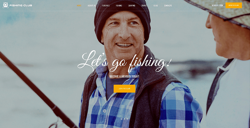 Fishing hunting club themes wordpress creer entreprise club peche