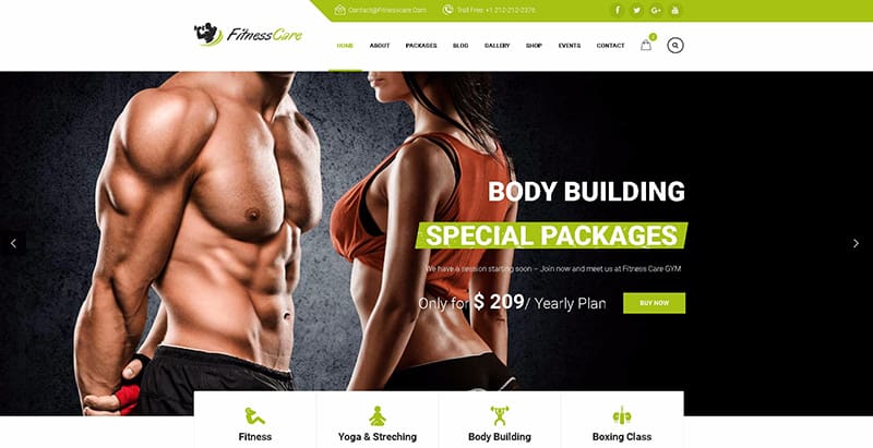 Fitness care themes wordpress creer site web clubs fitness yoga meilleurs thèmes WordPress de club de fitness - Fitness care themes wordpress creer site web clubs fitness yoga