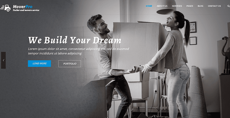Mover pro themes wordpress създаване на уебсайт компания логистика транспорт