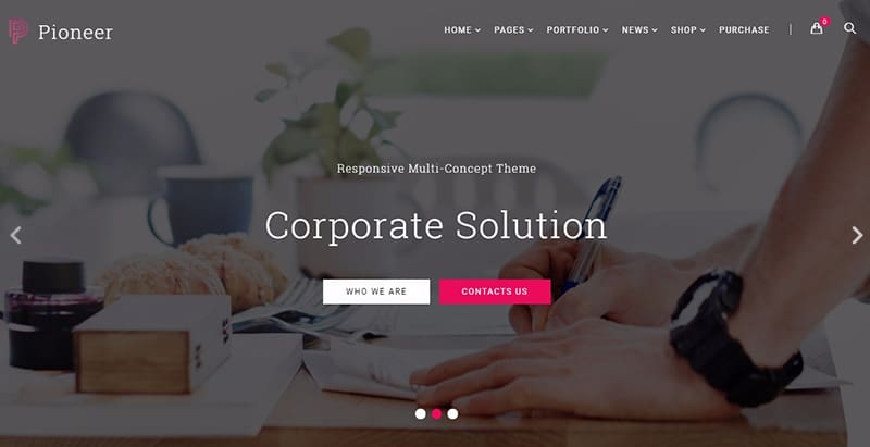 Pioneer themes wordpress creer facilement site web entreprise agence startup