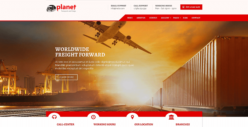 Планета теми wordpress създаване на уебсайт компания логистика транспорт