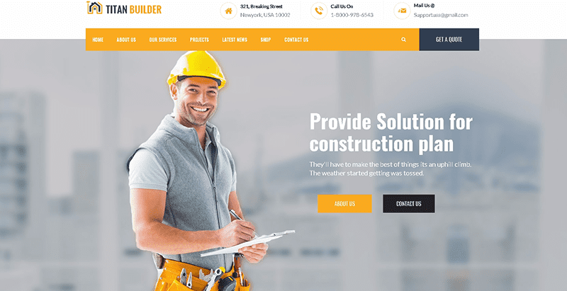 Titan builder themes wordpress creer site web entreprise construction renovation Titan builder themes wordpress creer site web entreprise construction renovation