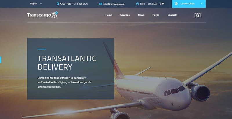 Transcargo themes wordpress creer site internet entreprise transport fret expedition