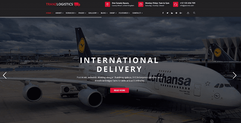 Транзлогистични теми wordpress създават уебсайт компания логистика транспорт