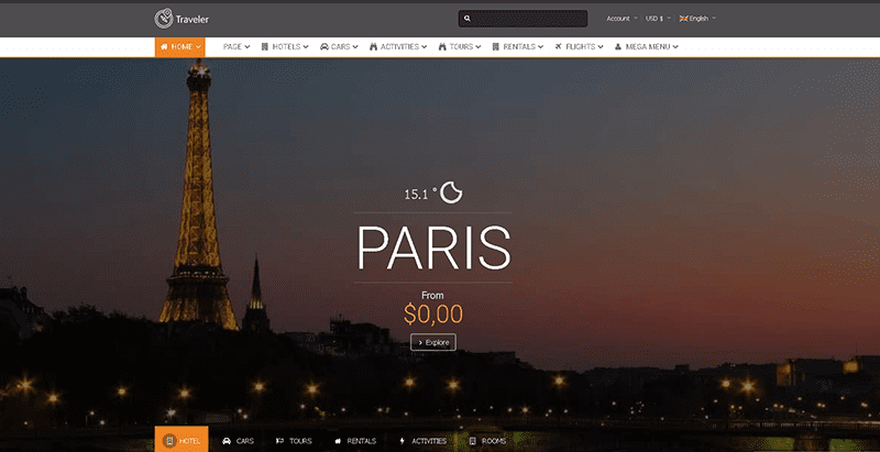 Traveler themes wordpress creer site web voyages agence tour operateur Traveler meilleurs thèmes WordPress de voyages