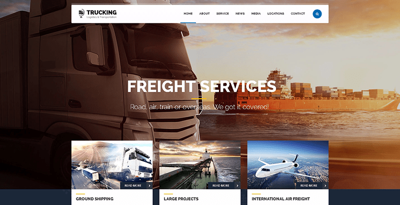 Транспортни теми wordpress създават уебсайт компания логистика транспорт