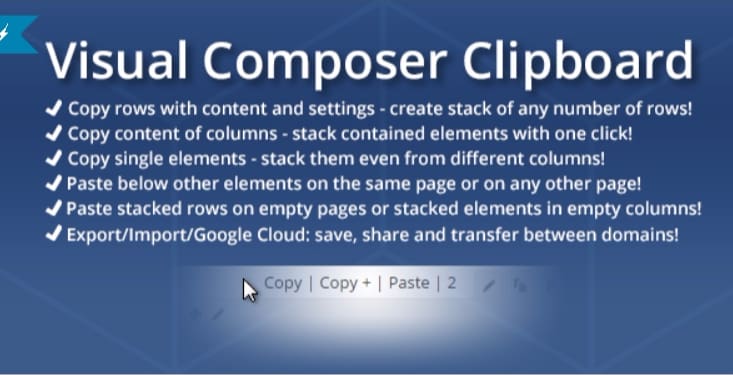Visual composer clipboard