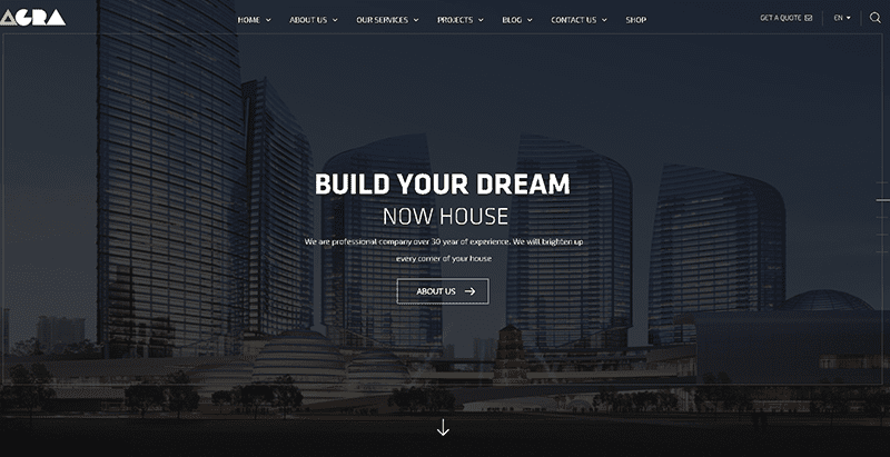 Agra themes wordpress creer site web entreprise construction renovation