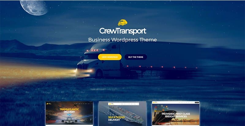 Crewtransport themes wordpress creer site web entreprise logistique transports fret expedition