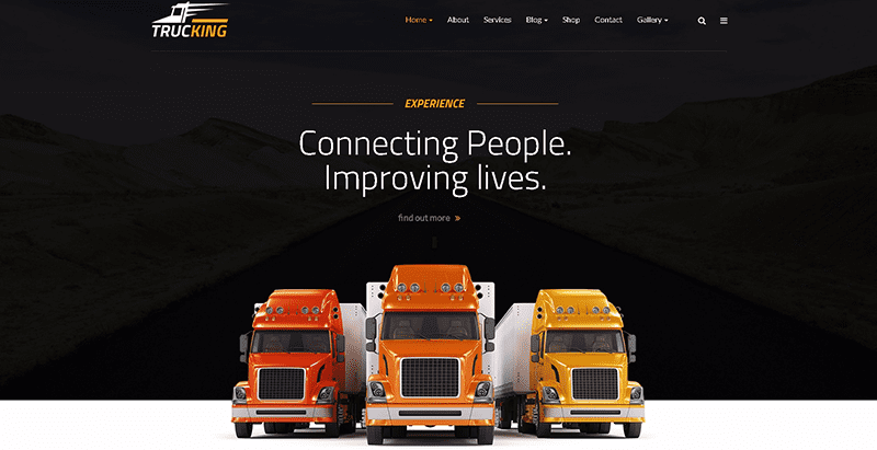 Trucking themes wordpress creer site web entreprise agence pme societe