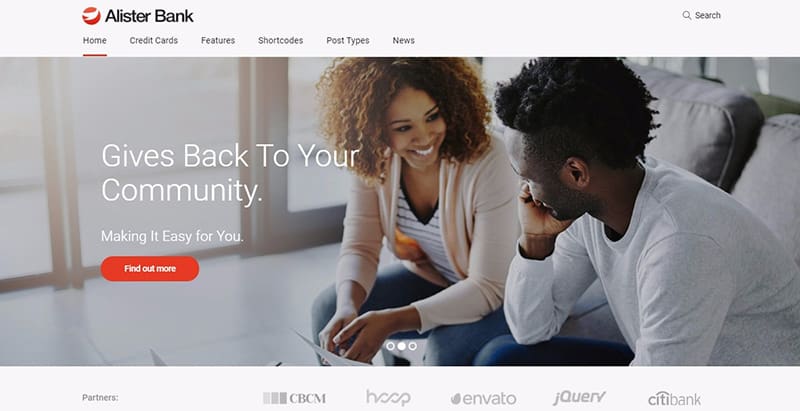 Alister bank themes wordpress creer site web agence entreprise pme