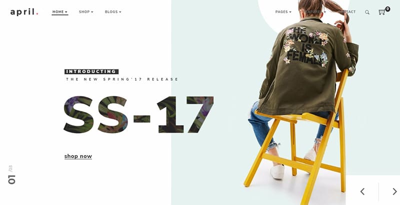 April themes wordpress creer boutique ligne vetements mode fashion