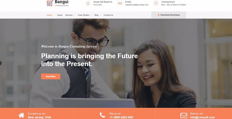 Bangui themes wordpress creer site web agence entreprise pme