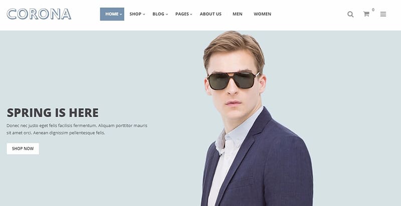 Corona themes wordpress creer boutique ligne vetements mode fashion Corona themes wordpress creer boutique ligne vetements mode fashion